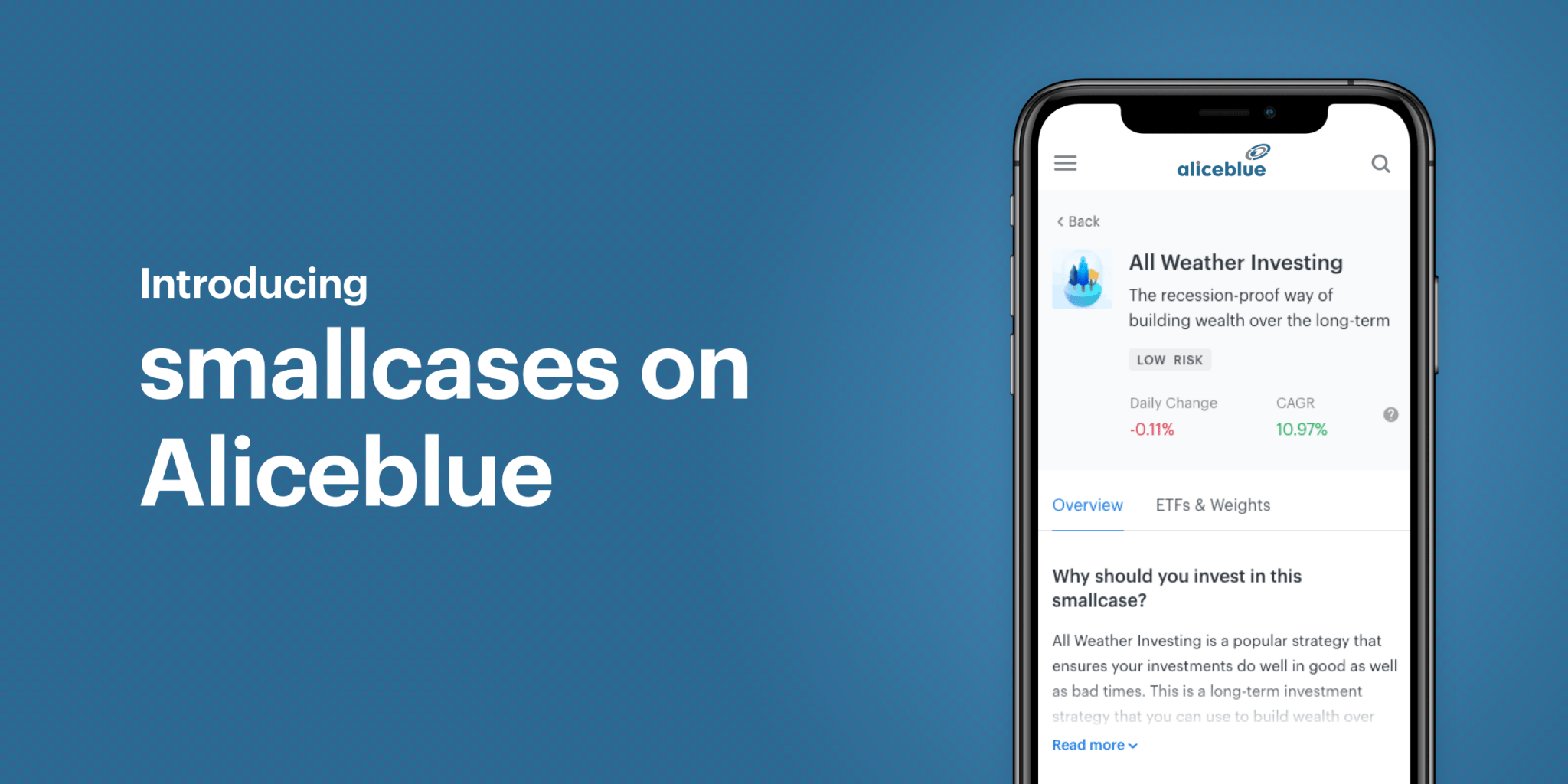 Introducing smallcases on Aliceblue