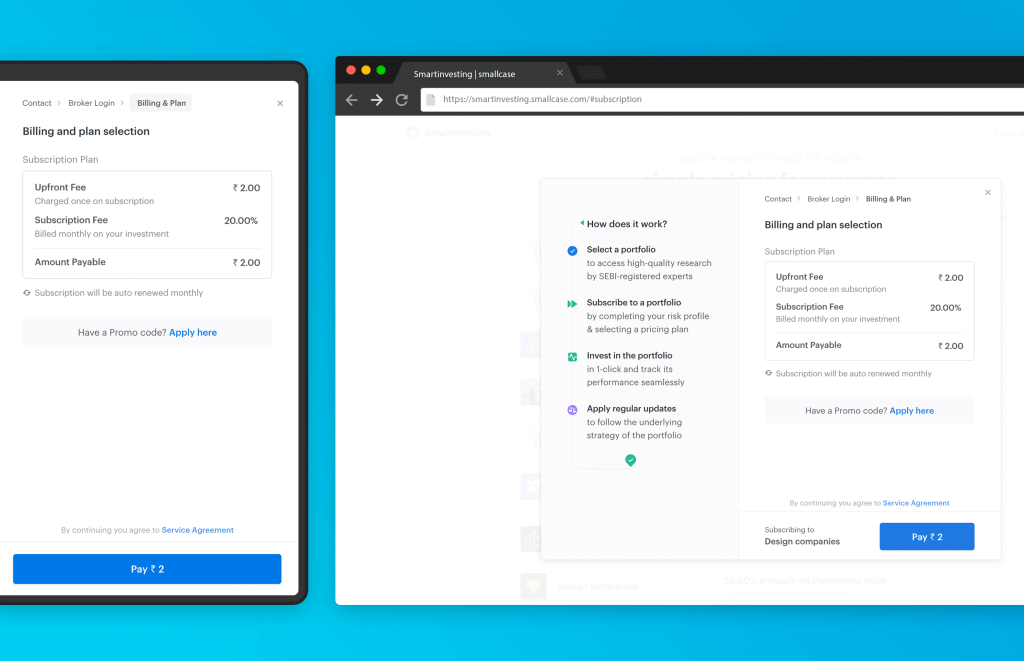 Client Side Composition used on Microsites and smallcase Native App