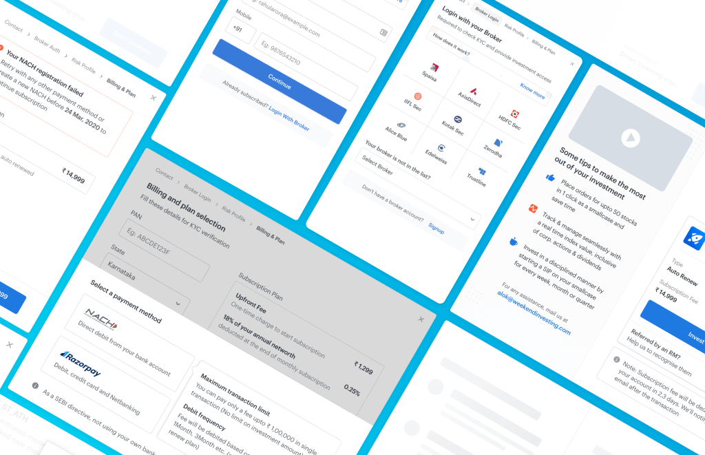 New Screens for Subscription Flow