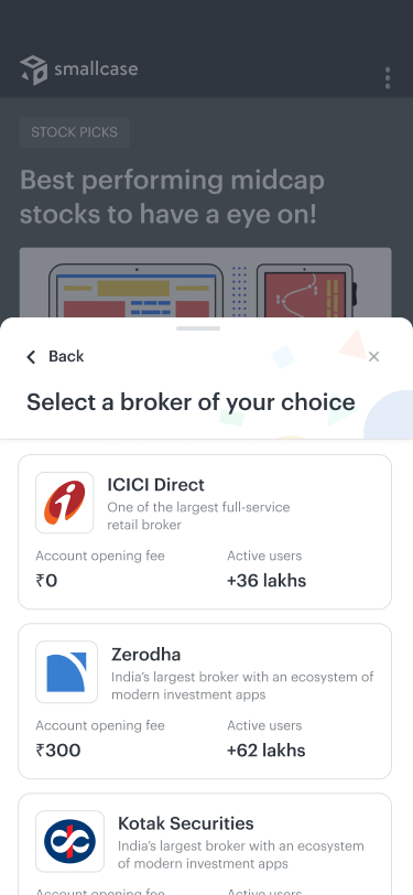Enter your preferred broker from the list
