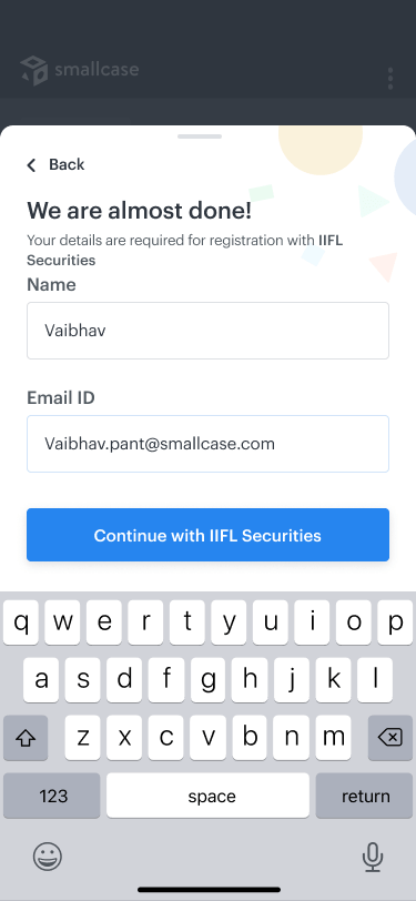India Infoline demat account registration on smallcase